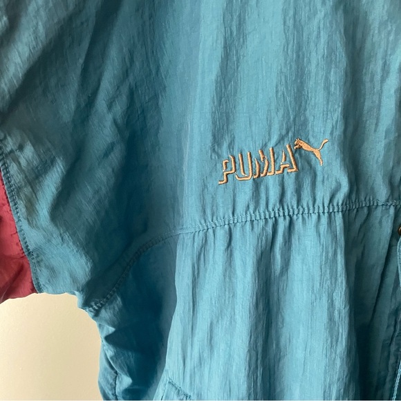 Vintage Puma Windbreaker Jacket Blue Retro Mens Size Large - Picture 6 of 8